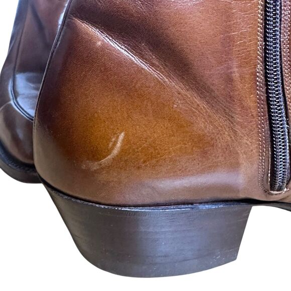 VTG Dan Post Boots Women’s 9 Brown Leather Side Zip Boho Western Indie Granola - Picture 10 of 16